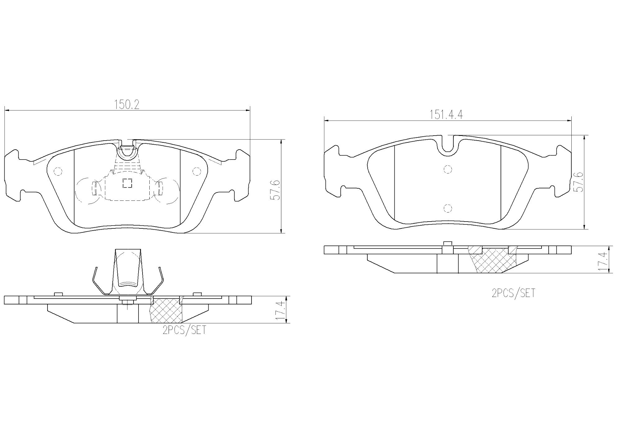 Brembo BMW Brakes Kit - Pads Front (Low-Met) (with Sensor) 34116761244 - Brembo 1813441KIT